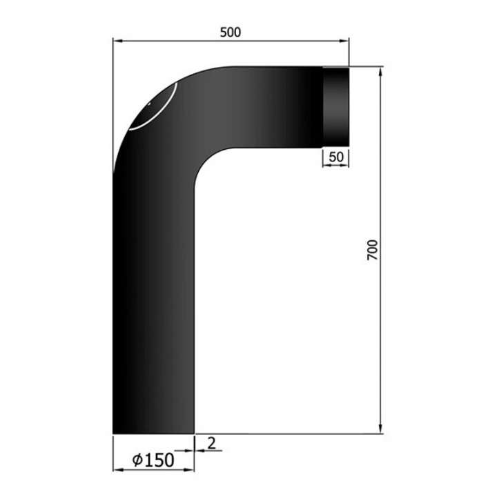 Priser på Knærør Fullform Ø150 - 700x500 mm