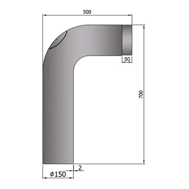 Priser på Knærør Fullform Ø150 – 700×500 mm - Grå