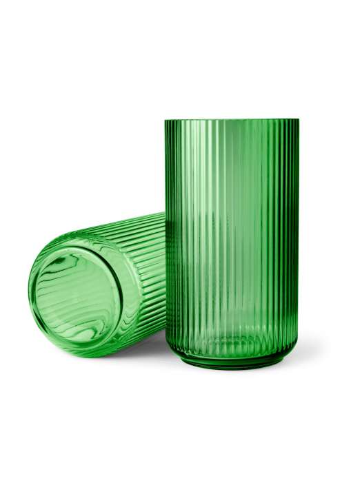 Priser på Lyngby Porcelæn - Lyngby Vase H38 copenhagen green mundblæst glas