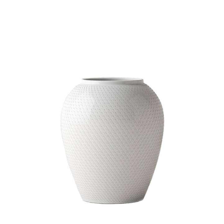 Priser på Lyngby Porcelæn - Rhombe Vase H25 cm hvid porcelæn