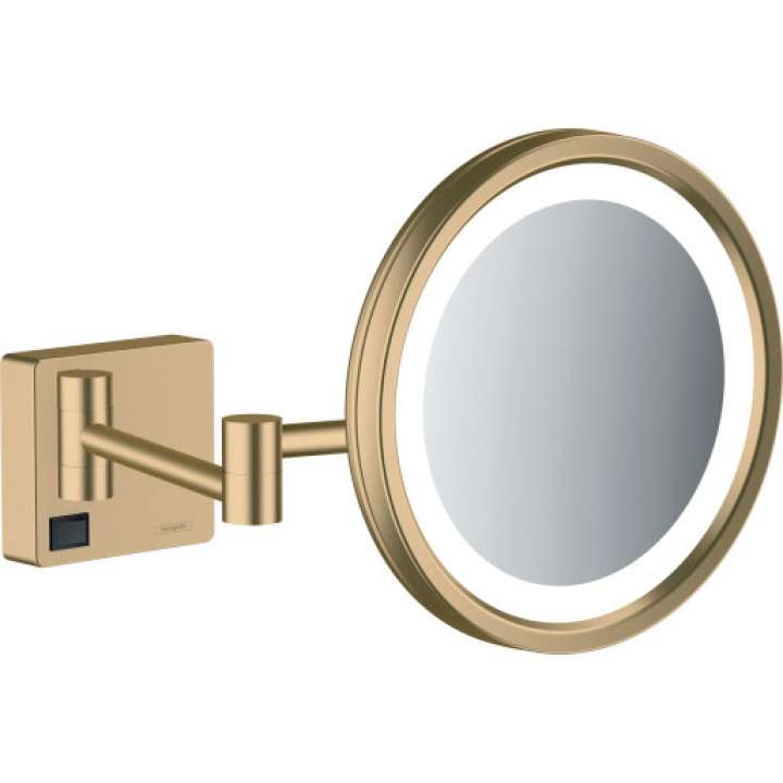 Priser på Hansgrohe AddStoris makeup spejl med lys, børstet bronze