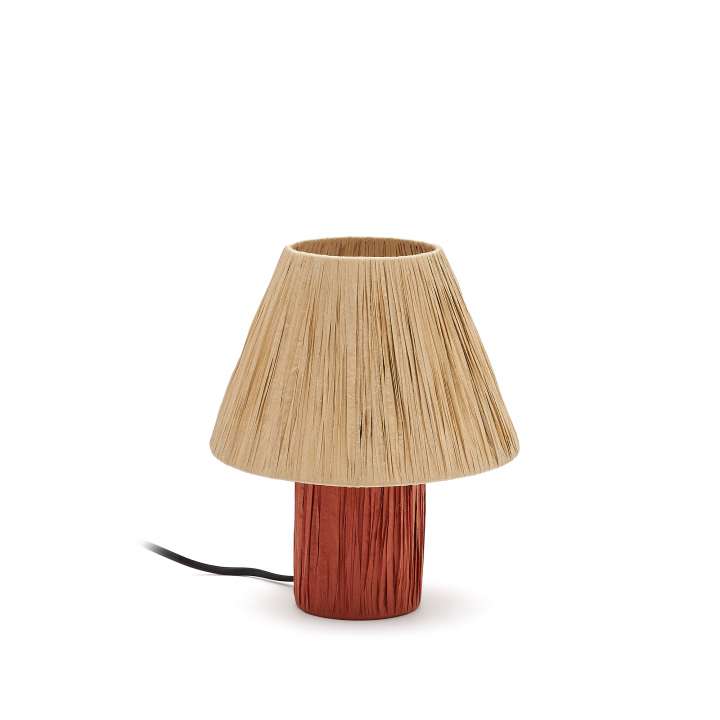 Priser på LAFORMA Pulmi bordlampe - natur/terracotta polyrattan/rattan