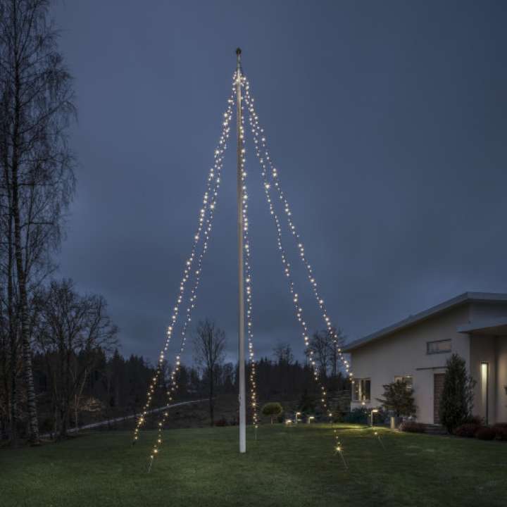 Priser på Konstsmide lyskæde til flagstang, 500 varm hvide lys, 11 meter