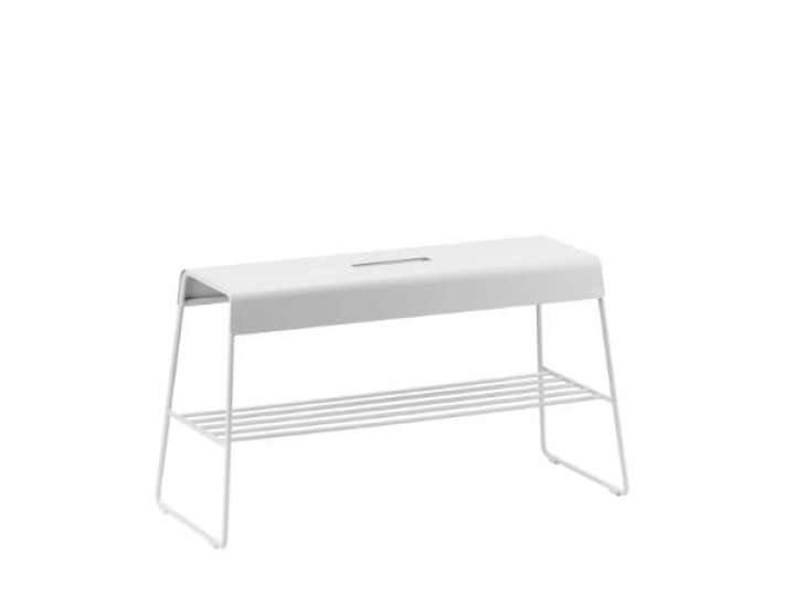 Priser på ZONE Denmark - Bænk med hylde A-Bench Outdoor Soft Grey