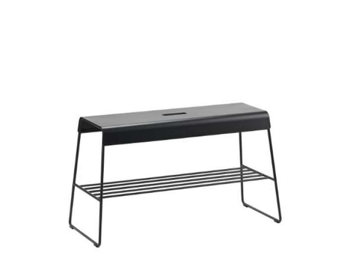 Priser på ZONE Denmark - Bænk med hylde A-Bench Outdoor Black