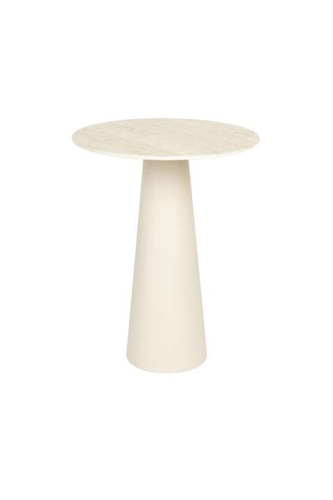 Priser på WHITE LABEL LIVING Joya sidebord, Lav, rund - beige keramik/jern (Ø40)