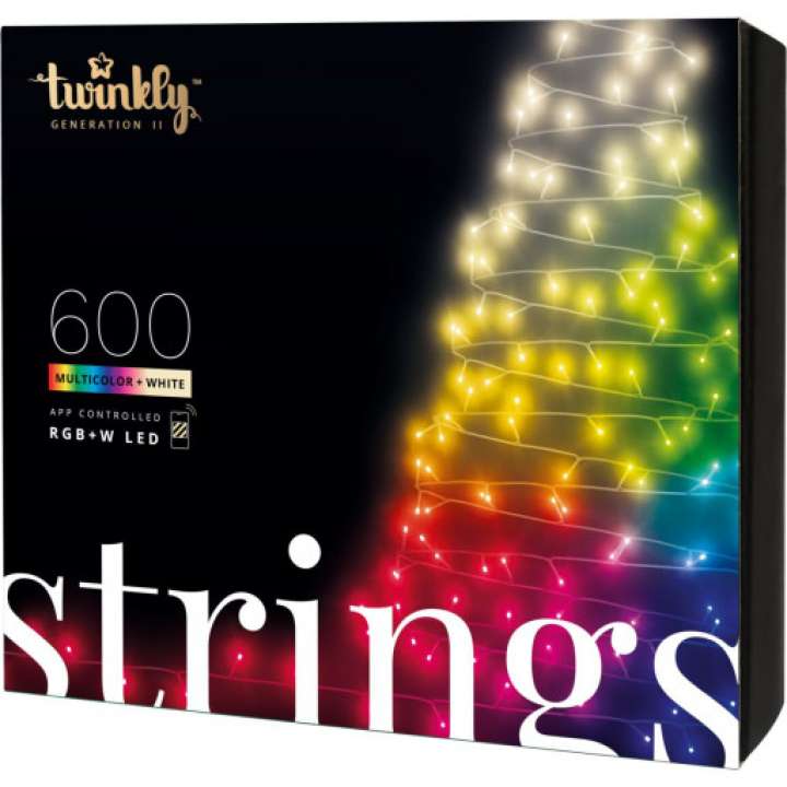 Priser på Twinkly Strings udendørs juletræskæde, 600 farvede + hvide lys, 48 meter