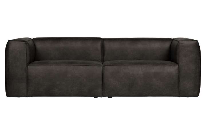 Priser på WOOOD Bean 3,5 pers. sofa - sort læderfiber/polyester