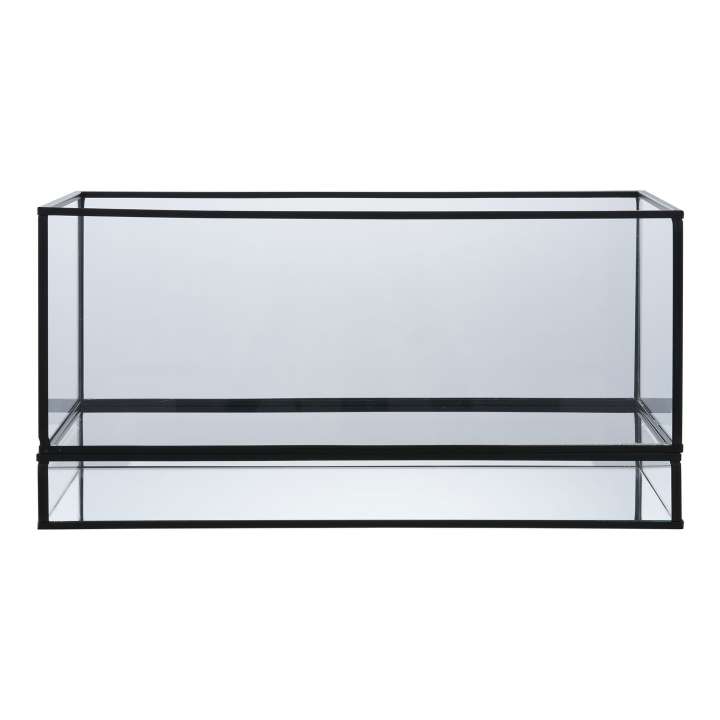 Priser på HOUSE NORDIC Hurricane lysestage - glas og sort metal (30x12x15)