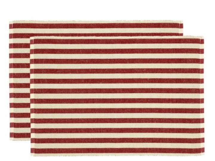 Priser på Södahl - Statement Stripe Dækkeserviet 33 x 48 cm 2 stk. Red