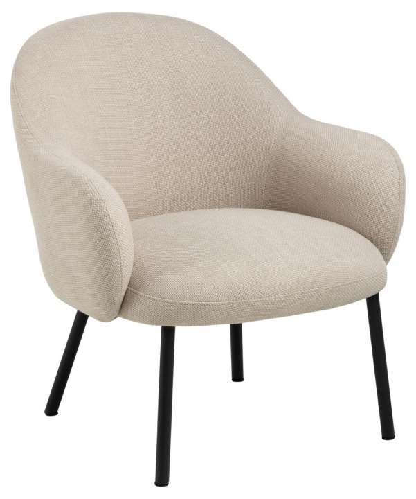 Priser på ACT NORDIC Spencer lounge stol, Basel stof beige 24, Stel mat sort ru pulverlakeret stål, 70x75x75 cm