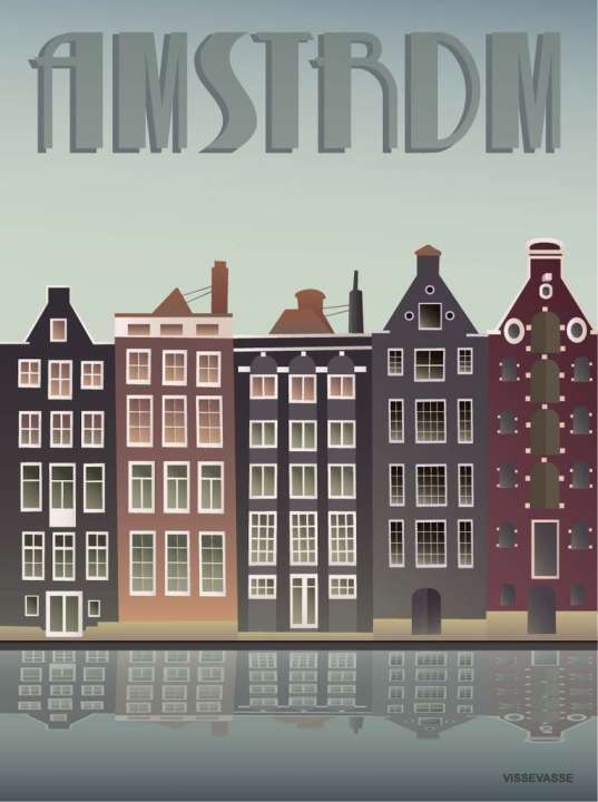 Priser på ViSSEVASSE AMSTERDAM Canal houses plakat