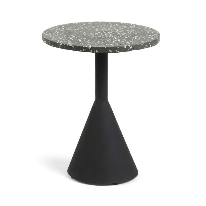 Priser på LAFORMA rund Melano sidebord - sort terrazzo/metal (Ø40)