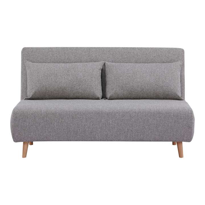 Priser på HOUSE NORDIC Marlow 2 pers. sovesofa - grå polyester og natur træ