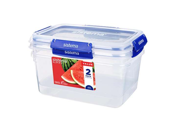 Priser på Sistema - Rectangle Klip It Plus 2Pack 3.35L