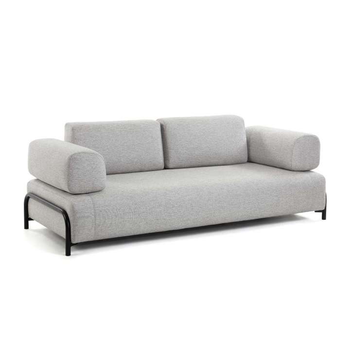 Priser på KAVE HOME Compo 3 pers. sofa - lysegrå polyester og stål